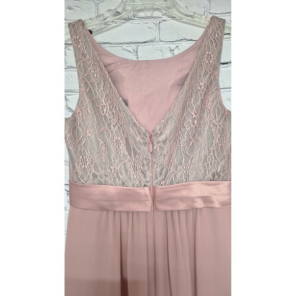 Azazie Dusty Rose Lace Chiffon Bridesmaid Dress A10 Blush Pink Formal Wedding - Picture 10 of 11